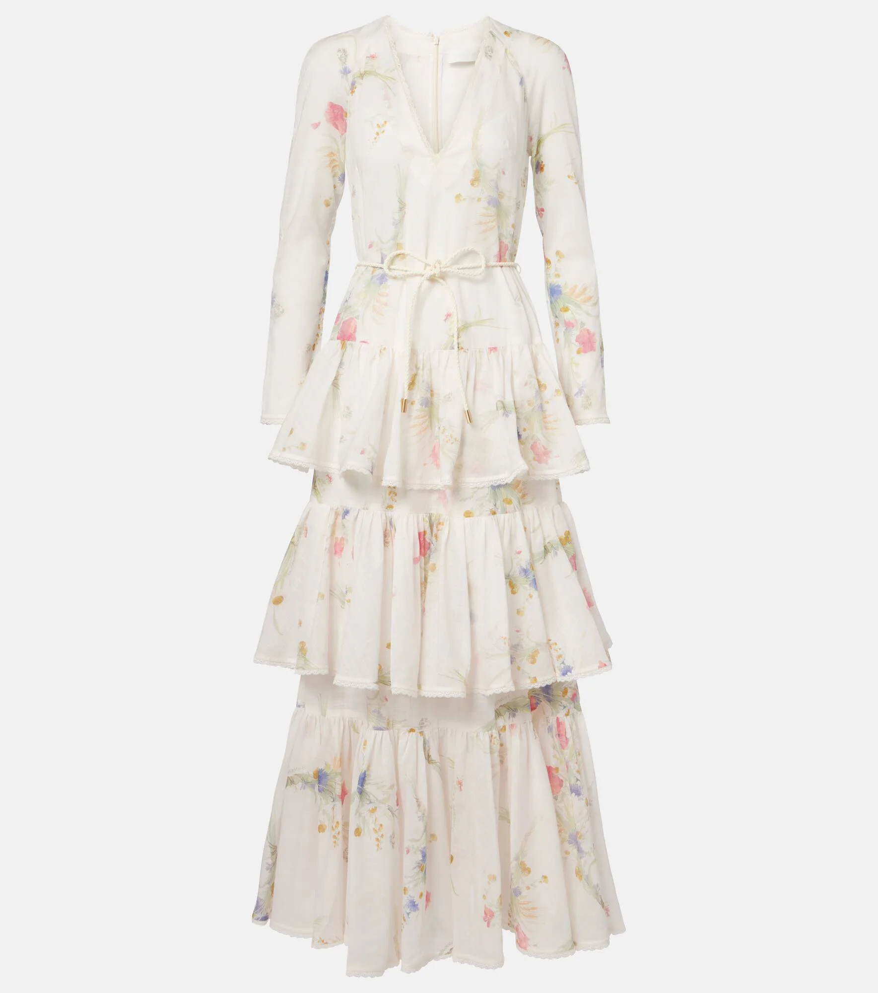 Lucky floral tiered cotton maxi dress - 1