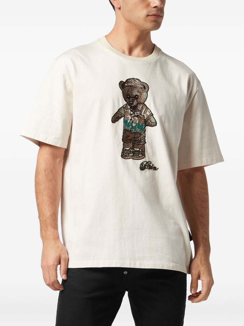PHILIPP PLEIN teddy bear-embellished T-shirt outlook