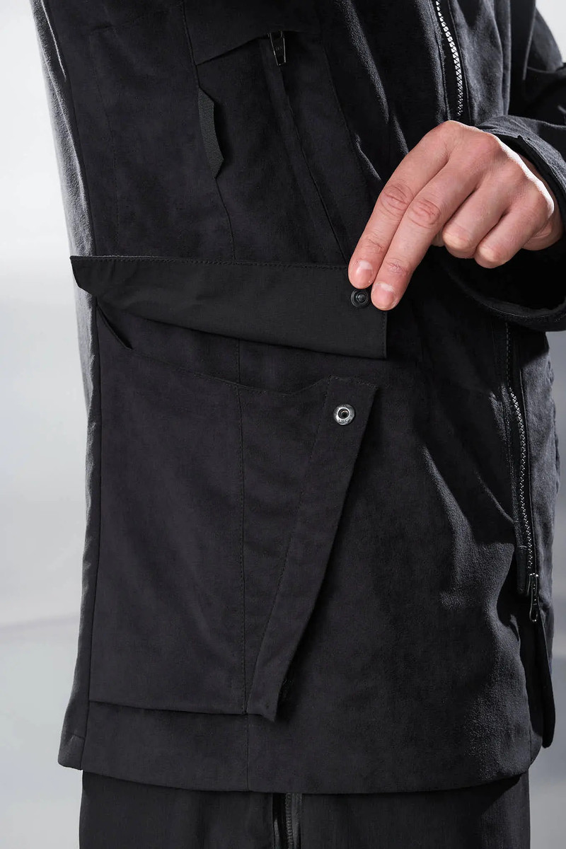 J29-TO Scrim Laced Ultra-Microfiber Blazer Black 22