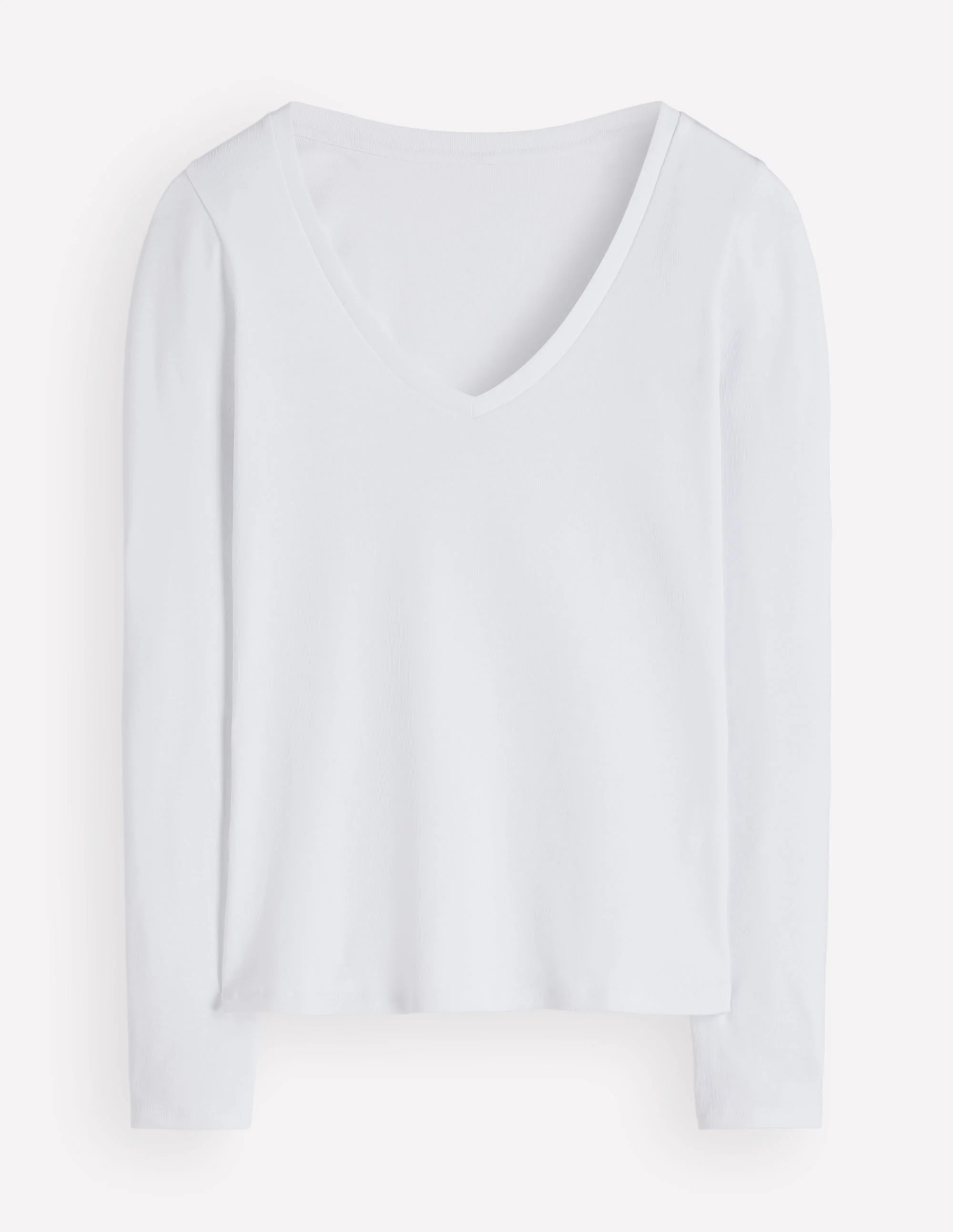 Essential V Neck Top-White - 1
