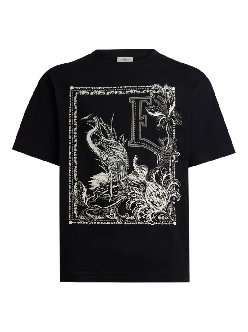 placed-print cotton T-shirt 1