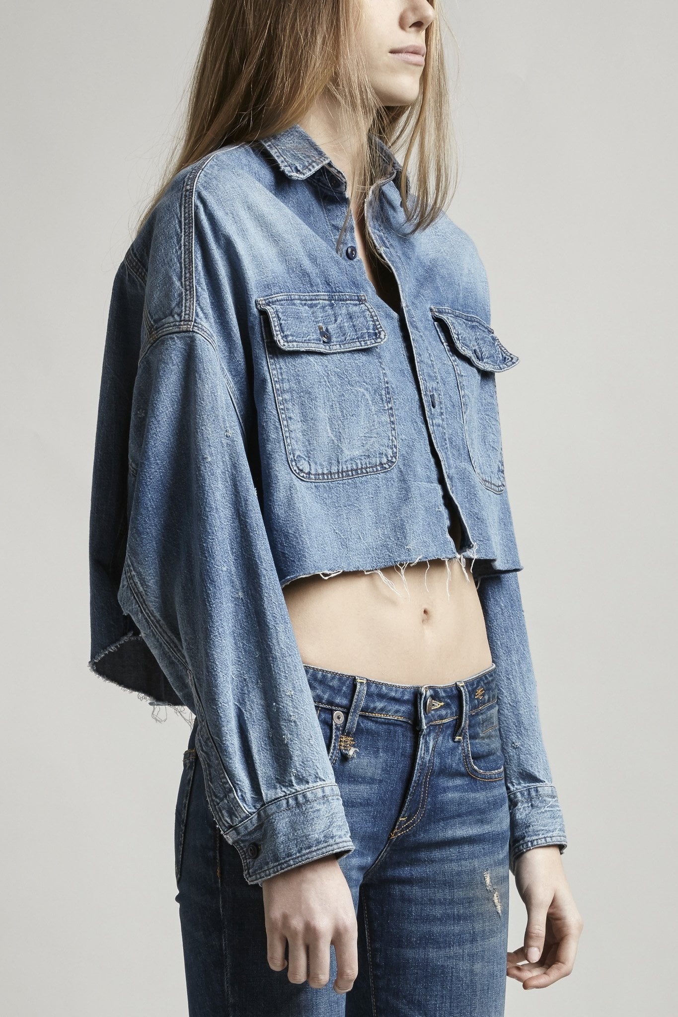 CROPPED DENIM SHIRT - BRINDLEY - 4