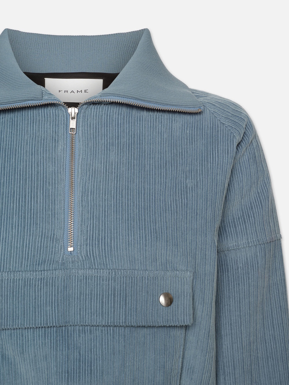 Corduroy Half Zip Jacket in Blue - 3