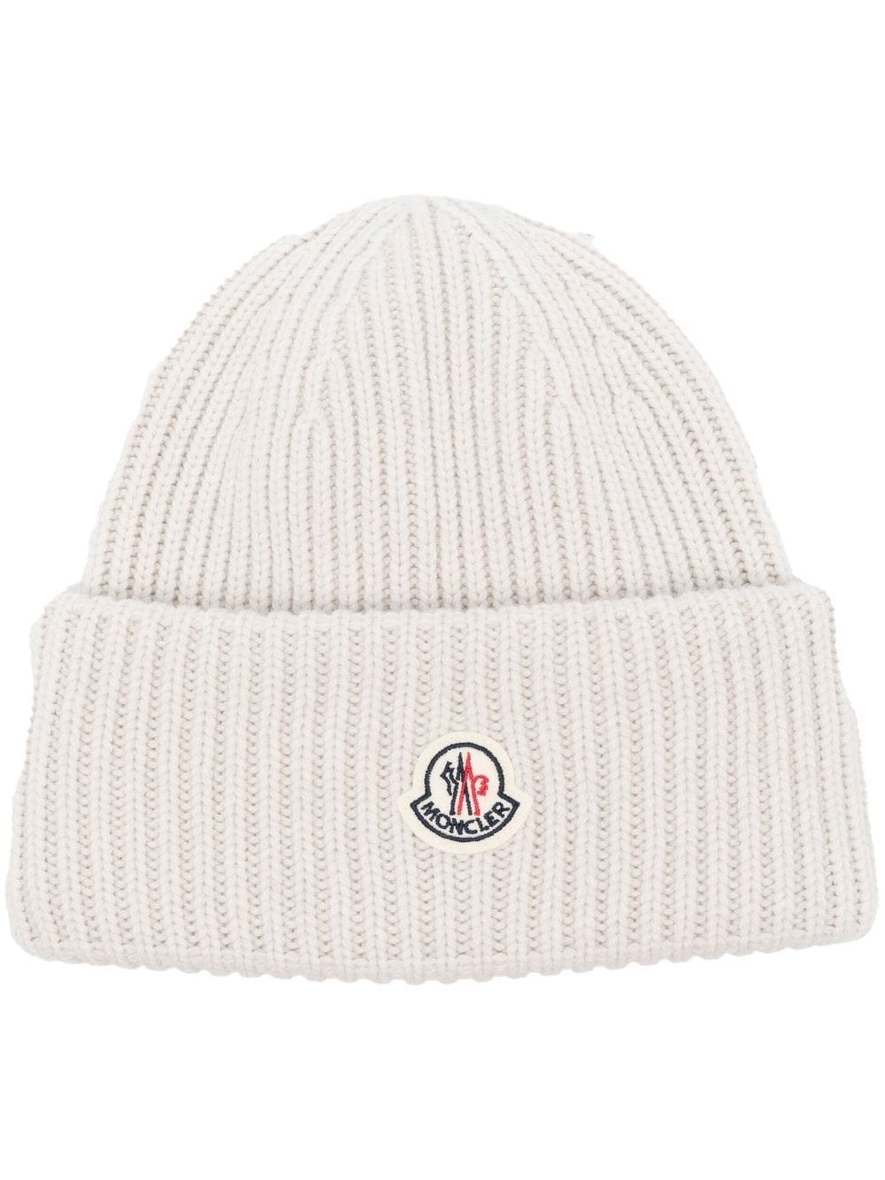 logo-patch ribbed beanie - 1