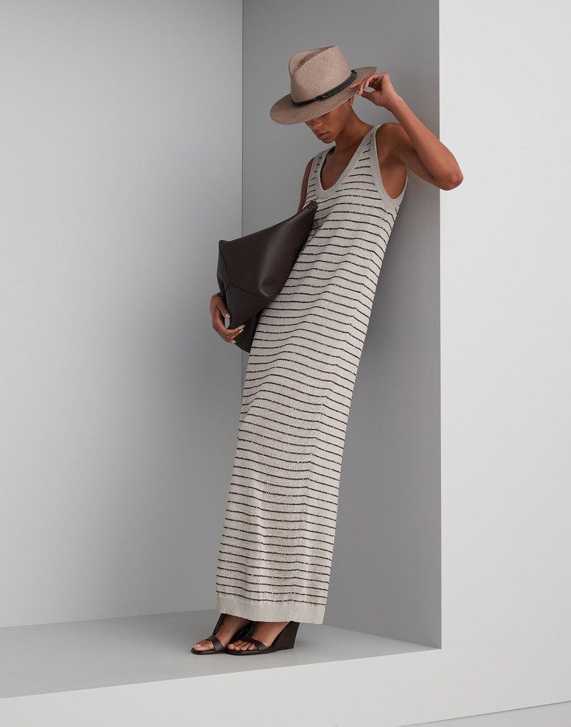 Cotton dazzling stripes knit dress 5