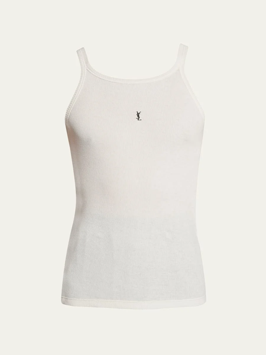 Men's Jersey Fine Rib Tank Top - 1