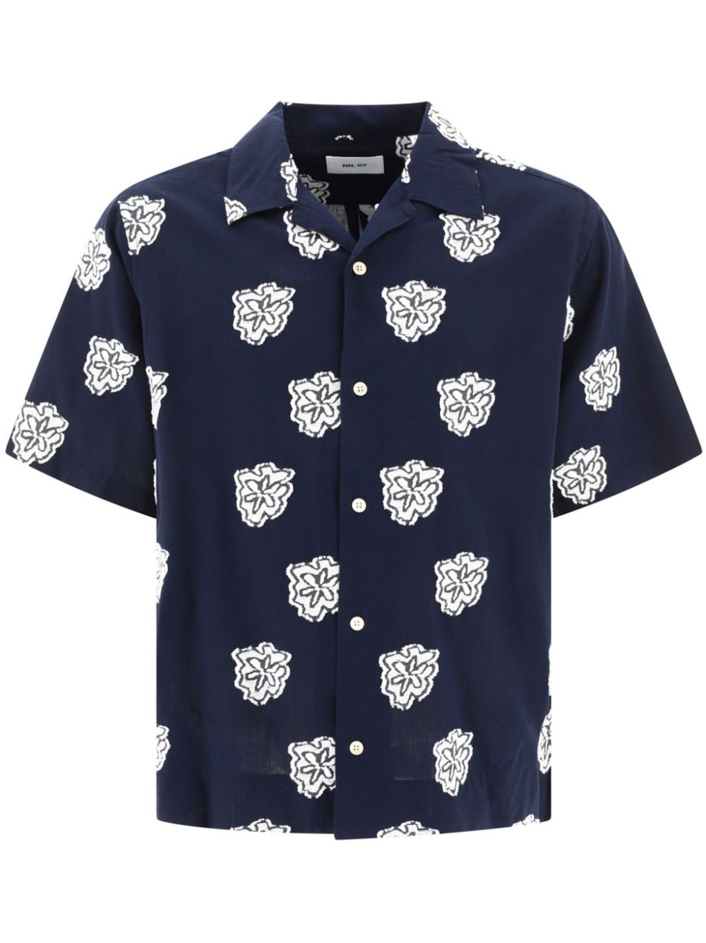 Leo floral-appliquÃ© cotton shirt - 1