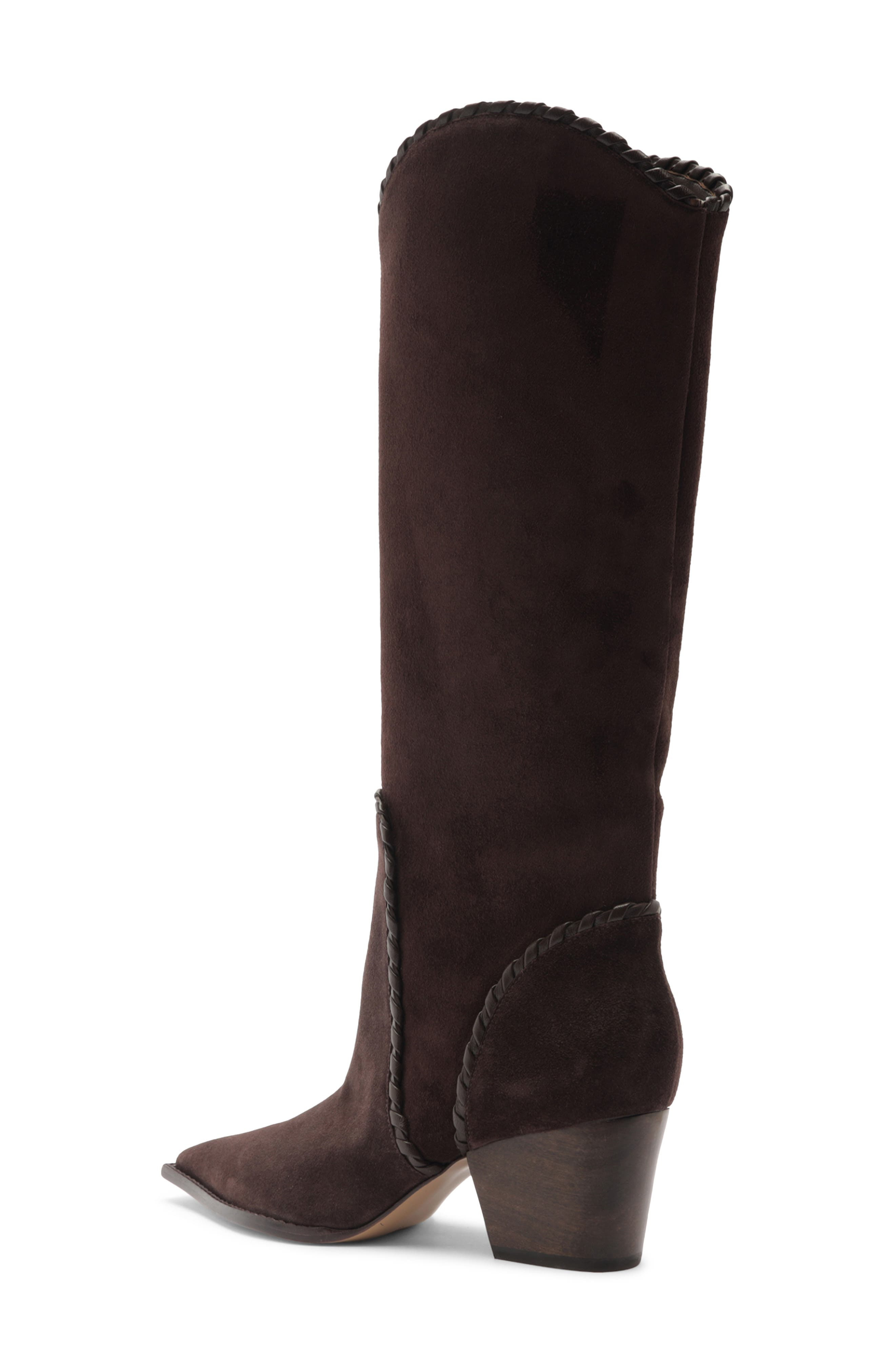 Alexandre Birman Victoria Knee High Saddle Boot in Dark Brown at Nordstrom - 2