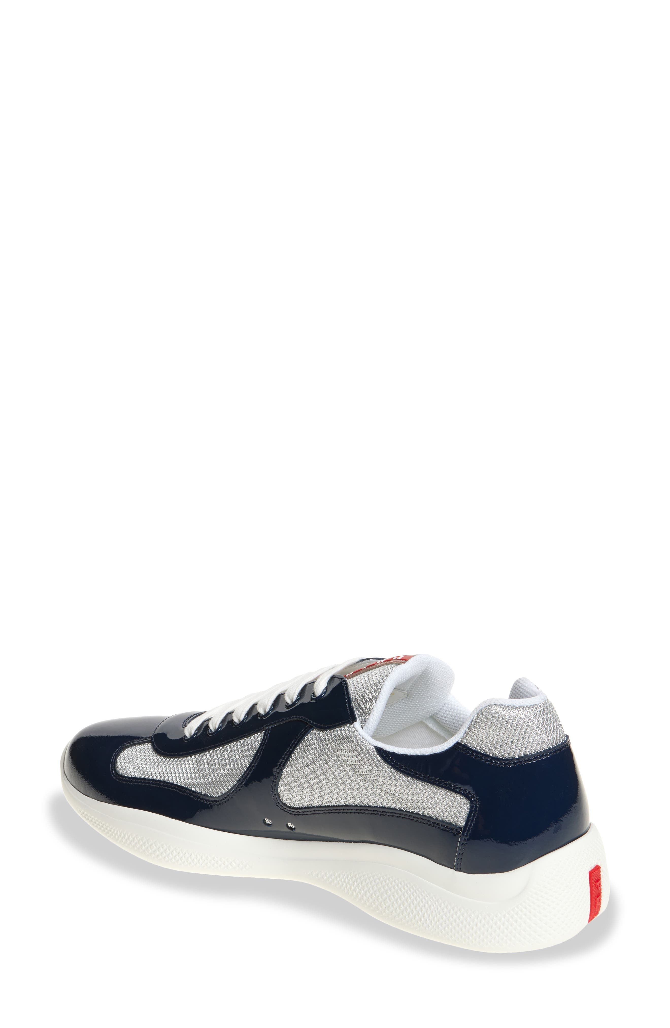 Prada America's Cup Vernice Bike Low Top Sneaker in Royal/Argento at Nordstrom - 2