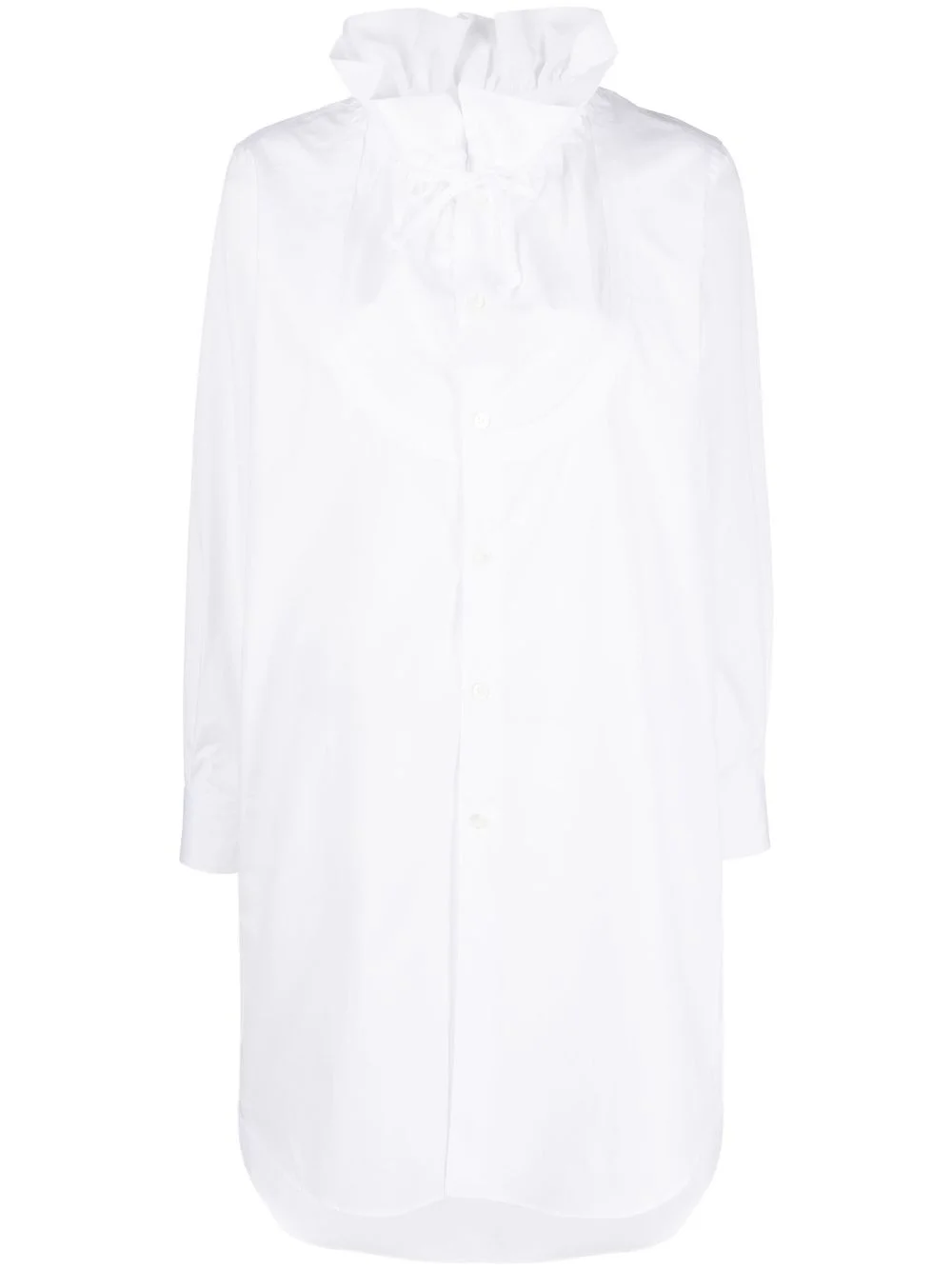 ruffled-collar poplin shirt - 1