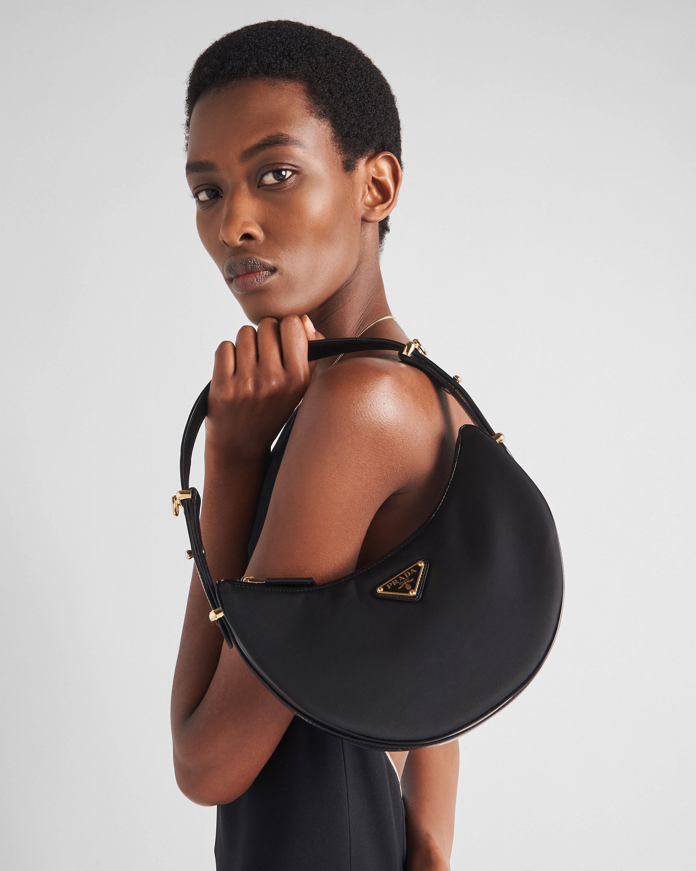 Prada Arqué Re-Nylon and brushed leather shoulder bag - 8
