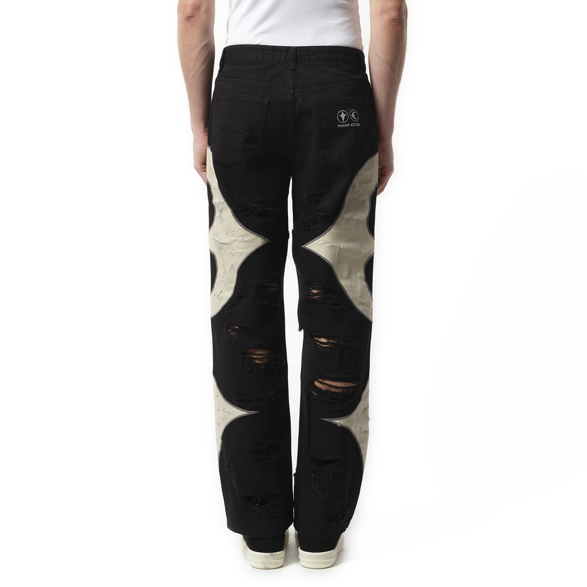 TC Leather Washing Denim Pants War Ver in Black - 6