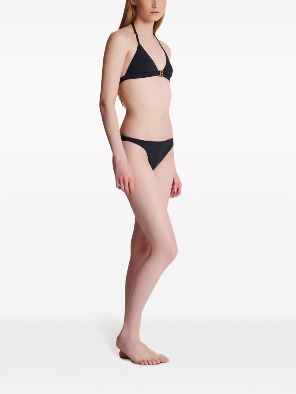logo-print triangle bikini set - 4
