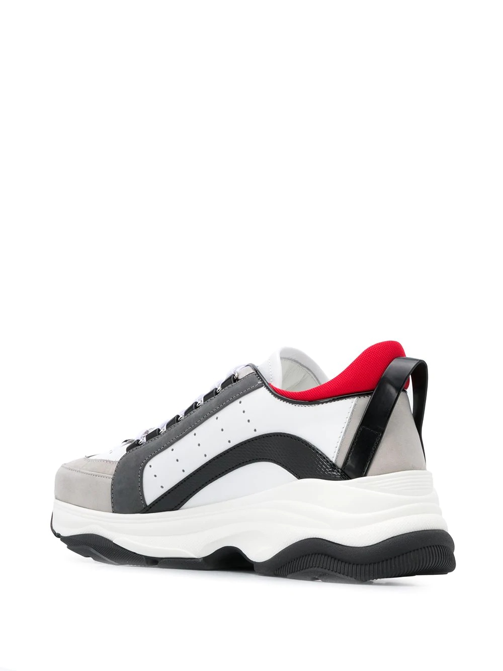 contrast panel chunky sole sneakers - 3