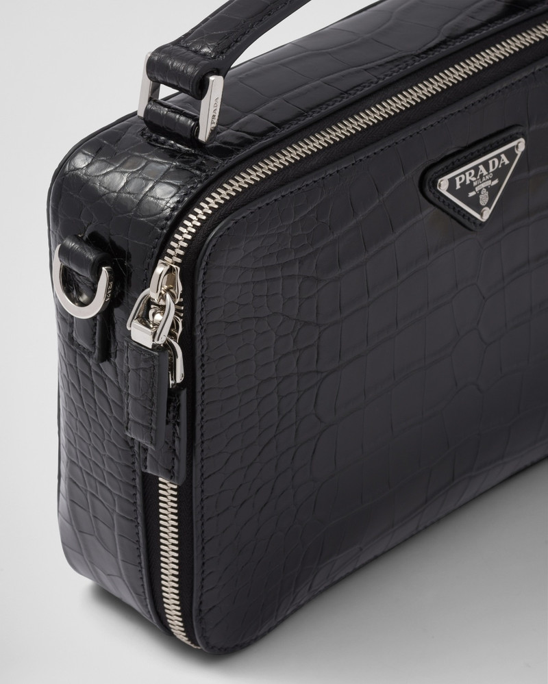 Prada Brique crocodile leather bag 8