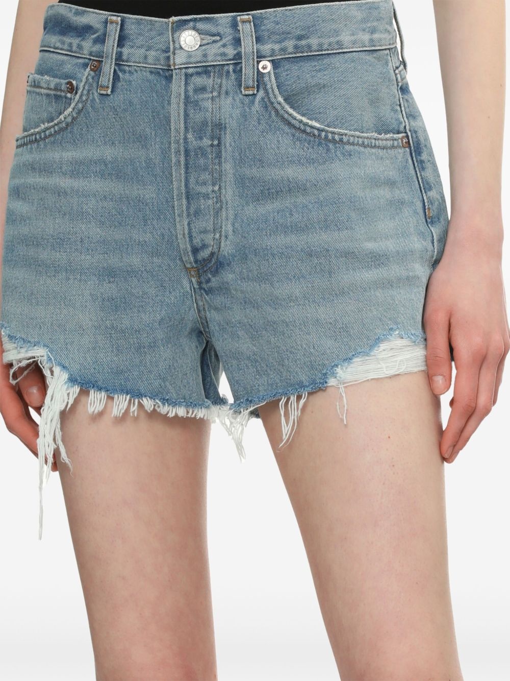 ripped denim shorts - 5