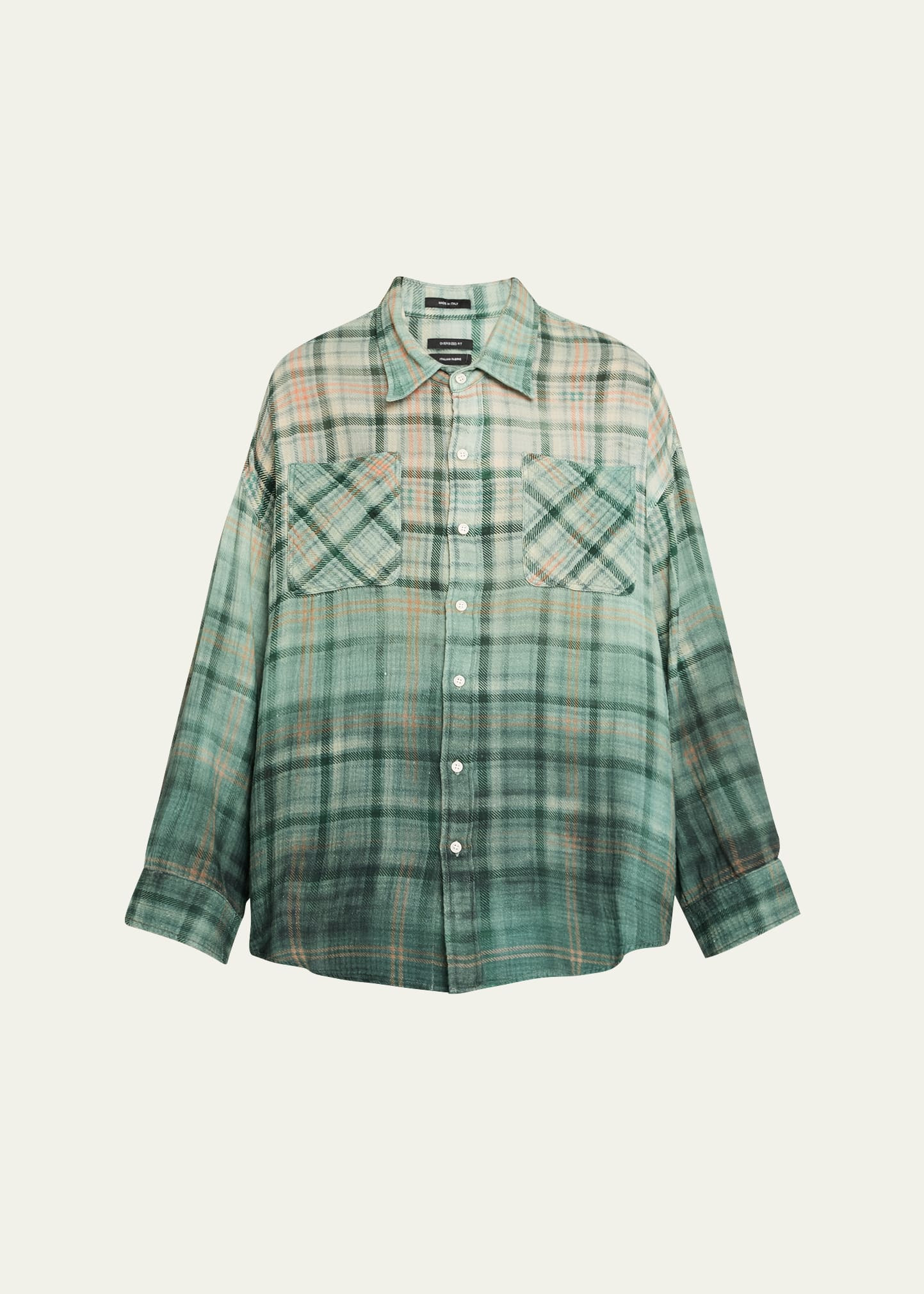 Plaid Long-Sleeve Work Shirt - 1
