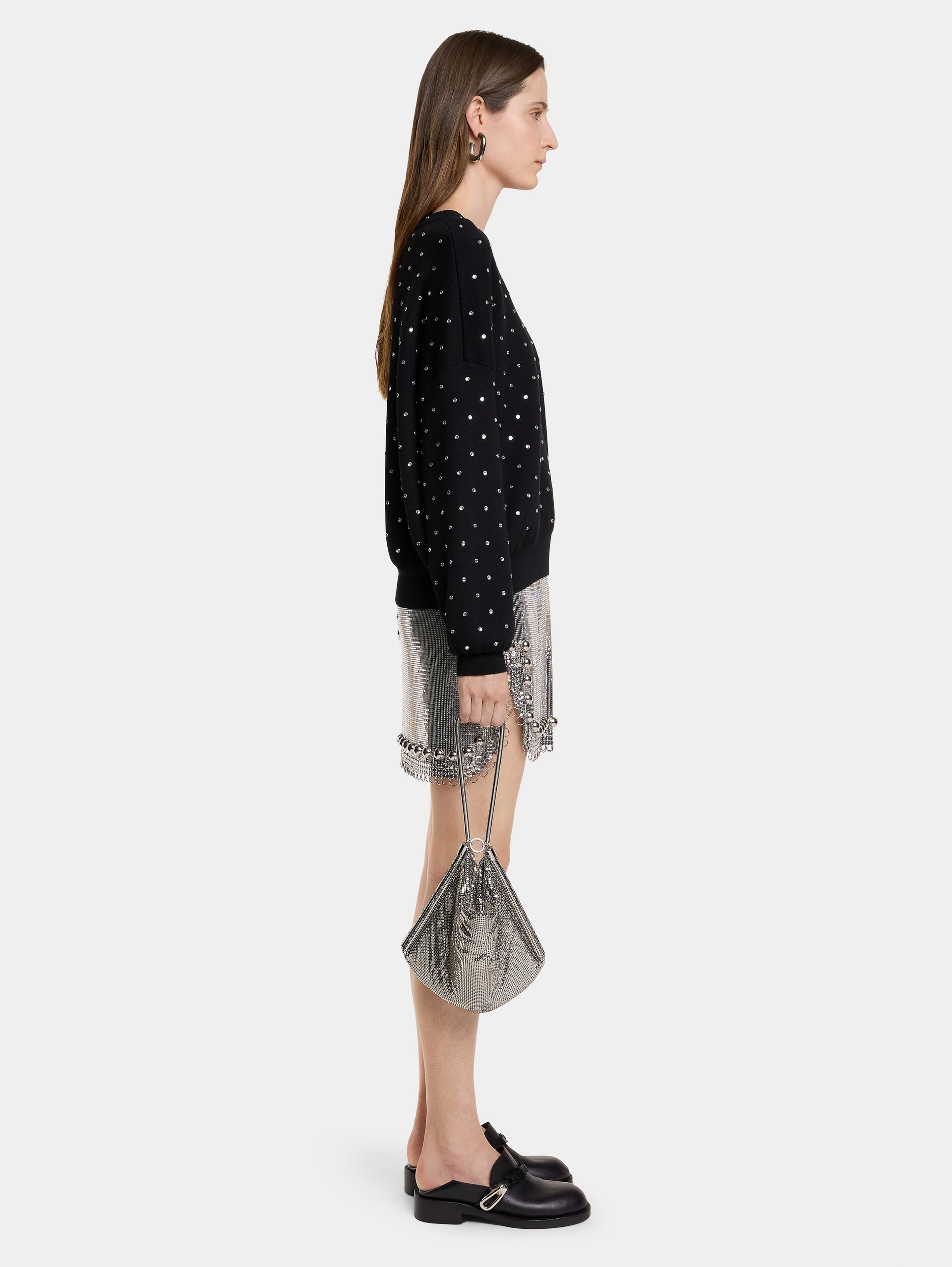 CRYSTALS EMBELLISHED BLACK JUMPER - 3