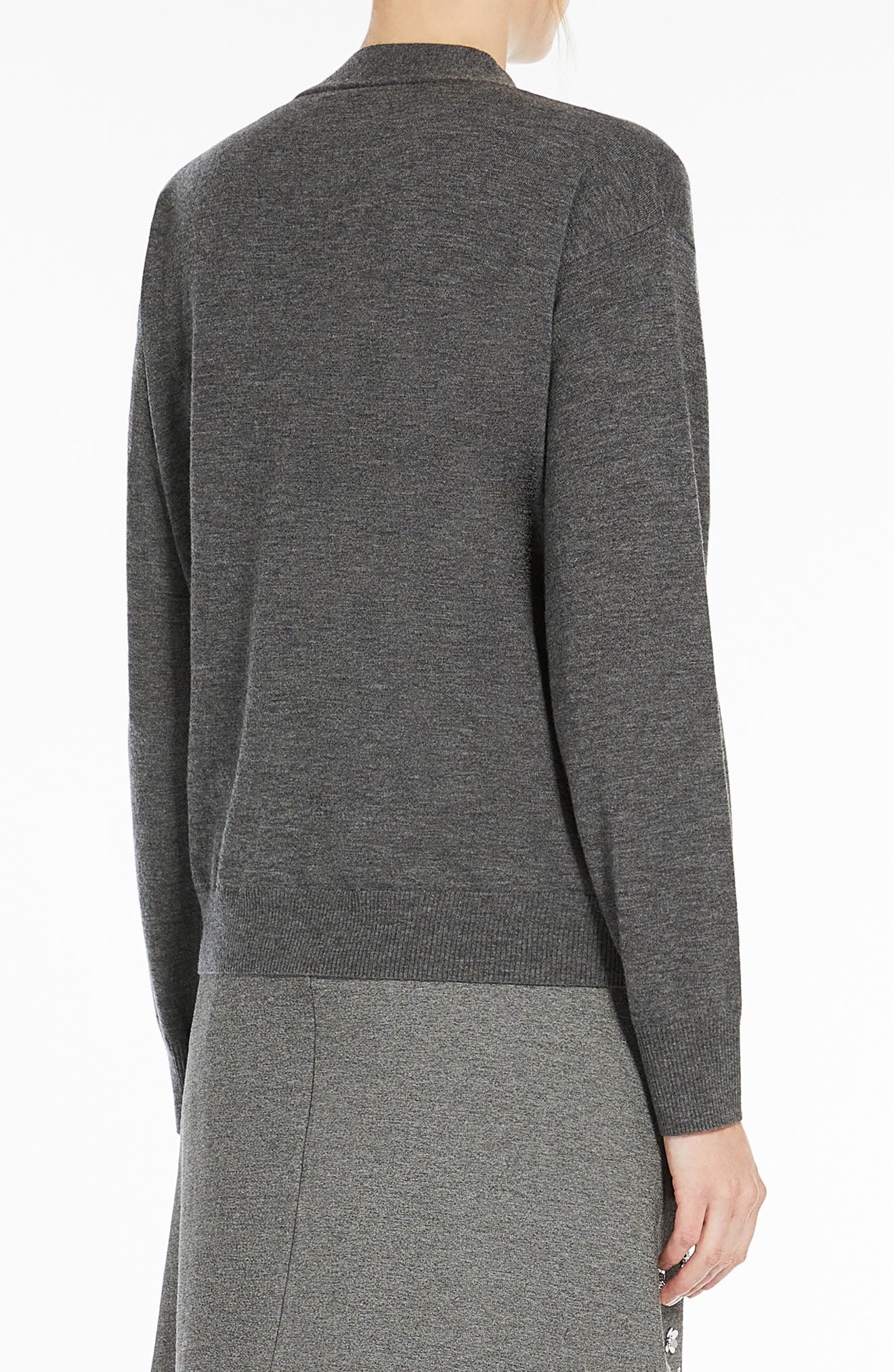 Weekend Max Mara Decano Wool & Cashmere Cardigan in Medium Grey at Nordstrom - 2