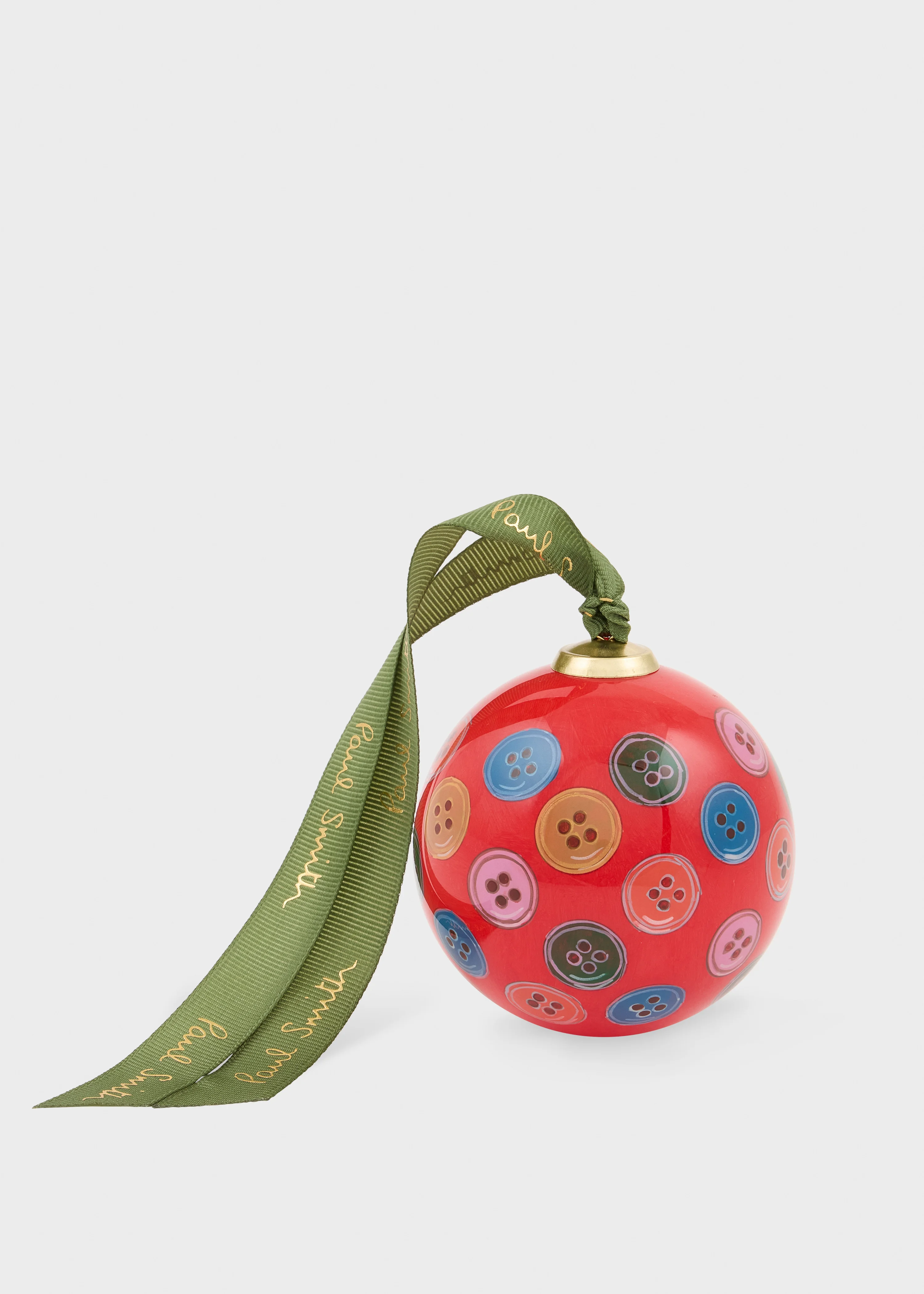 Hand-Painted 'Buttons' Glass Bauble - 1