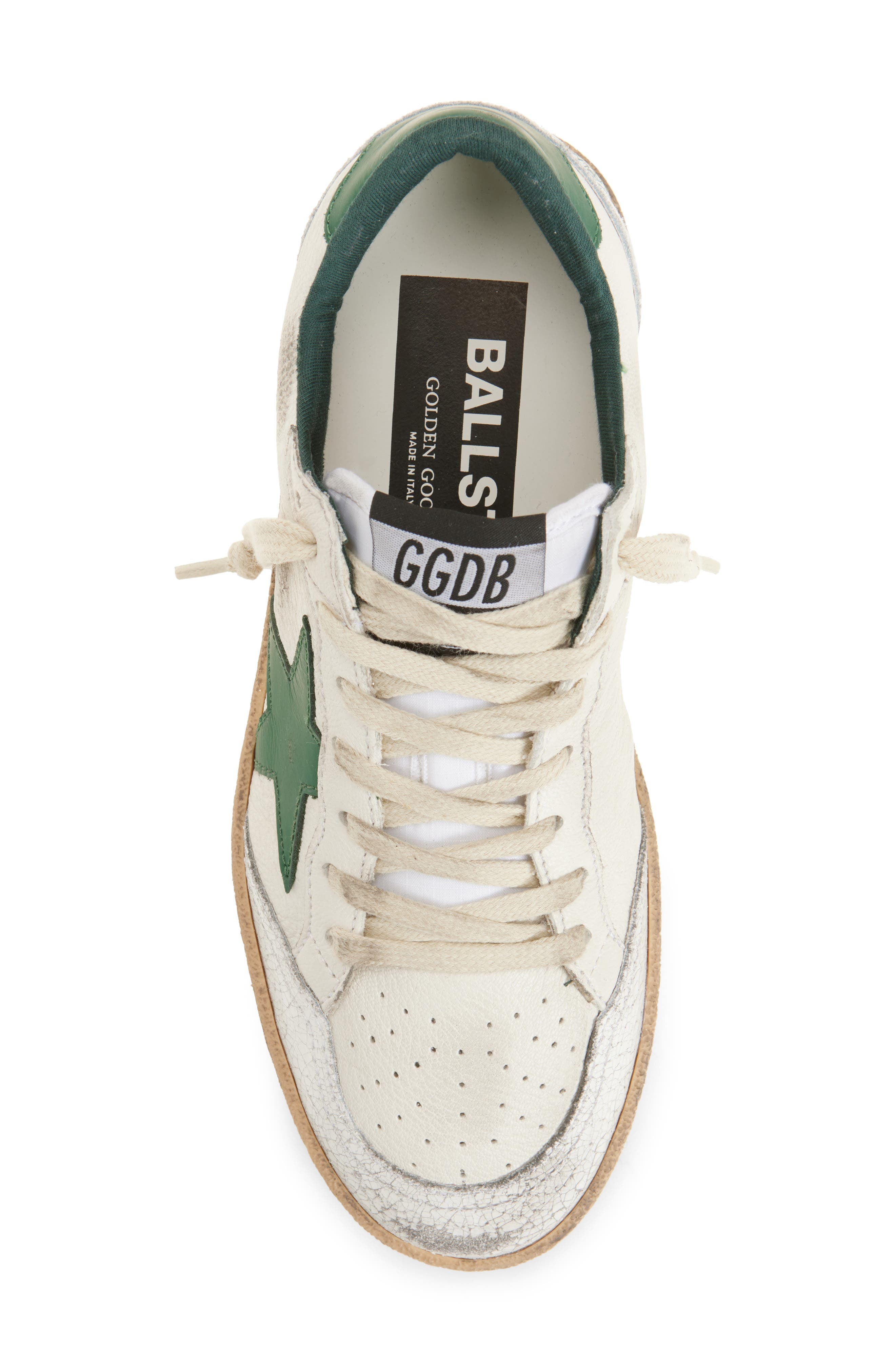 Golden Goose Ball Star Sneaker in White/Green at Nordstrom - 5
