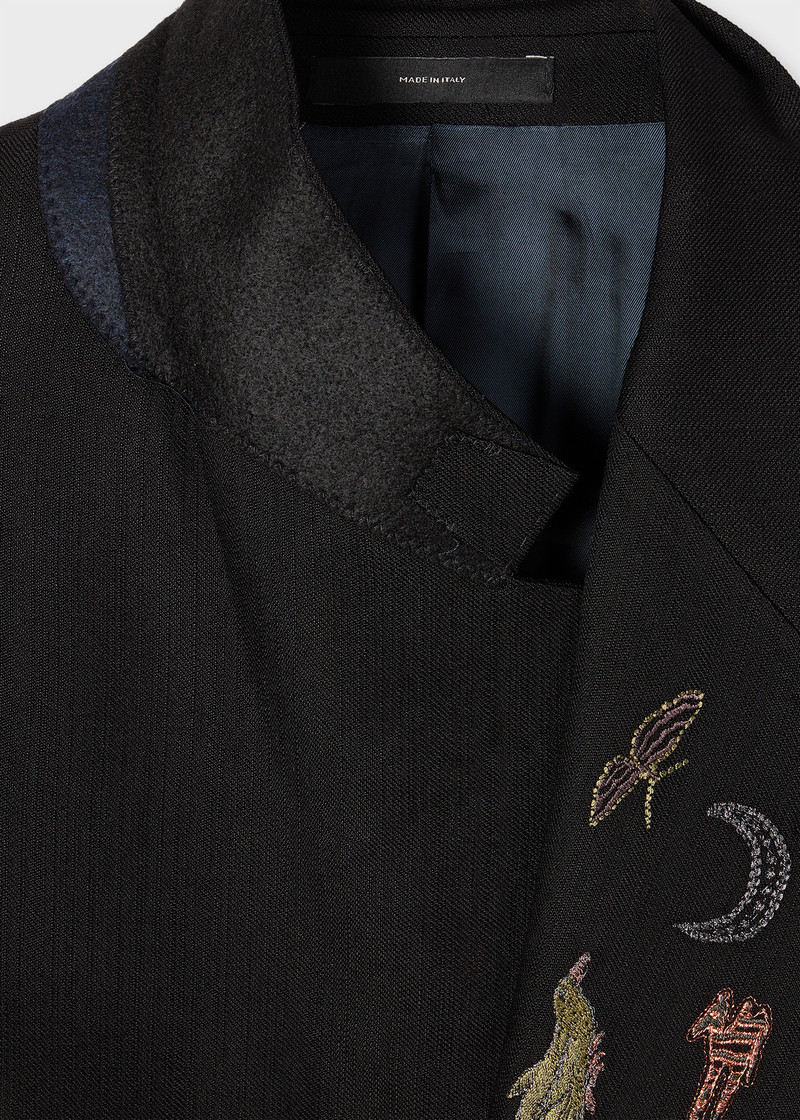 Paul Smith Black Wool-Lyocell Embroidered 'Little Beasts' Blazer outlook