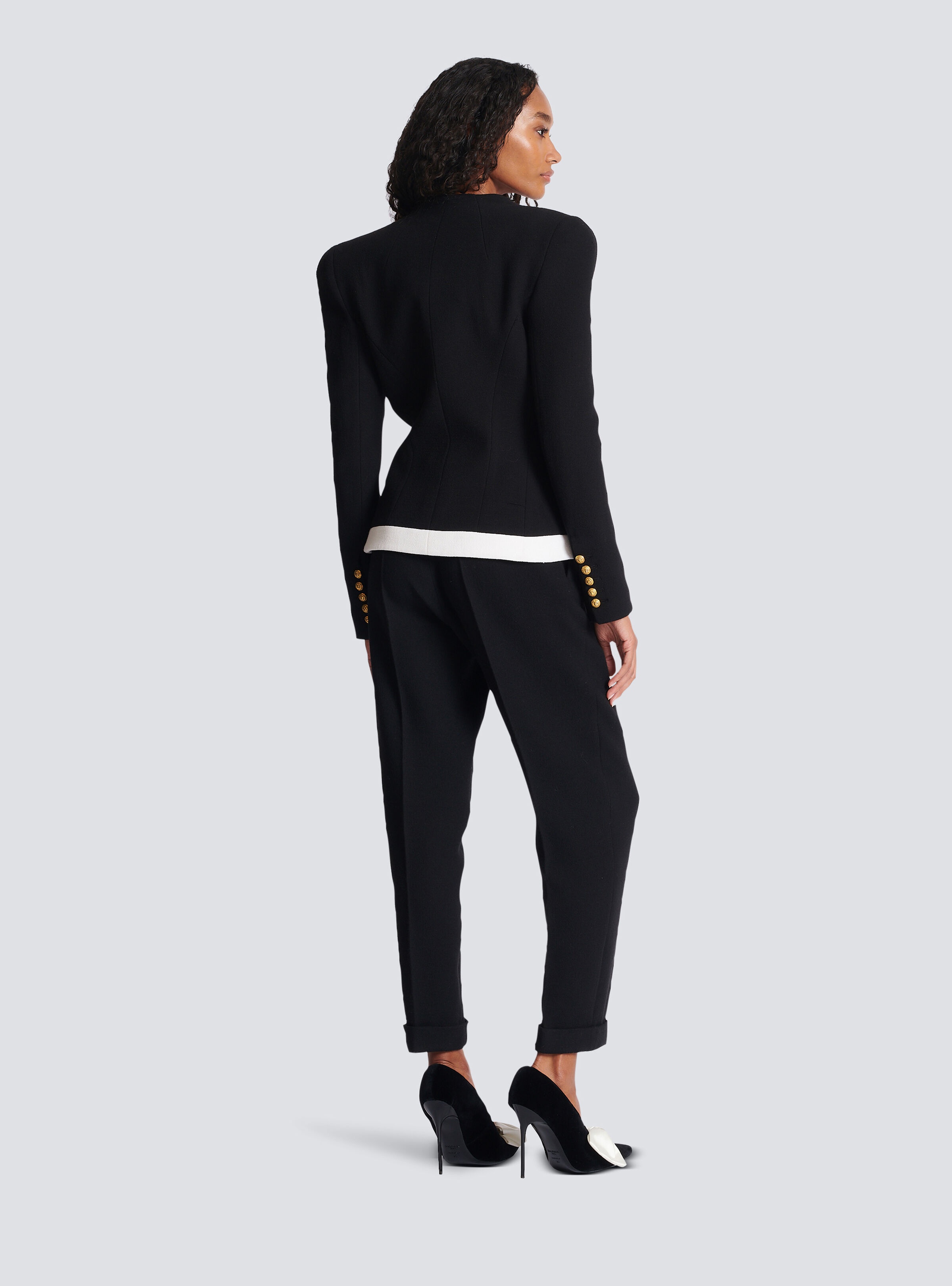 Two-tone crepe jacket - 4