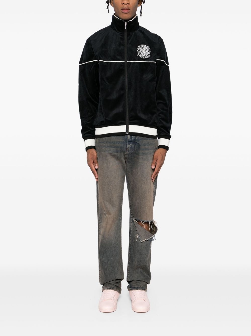logo-patch jacket - 2
