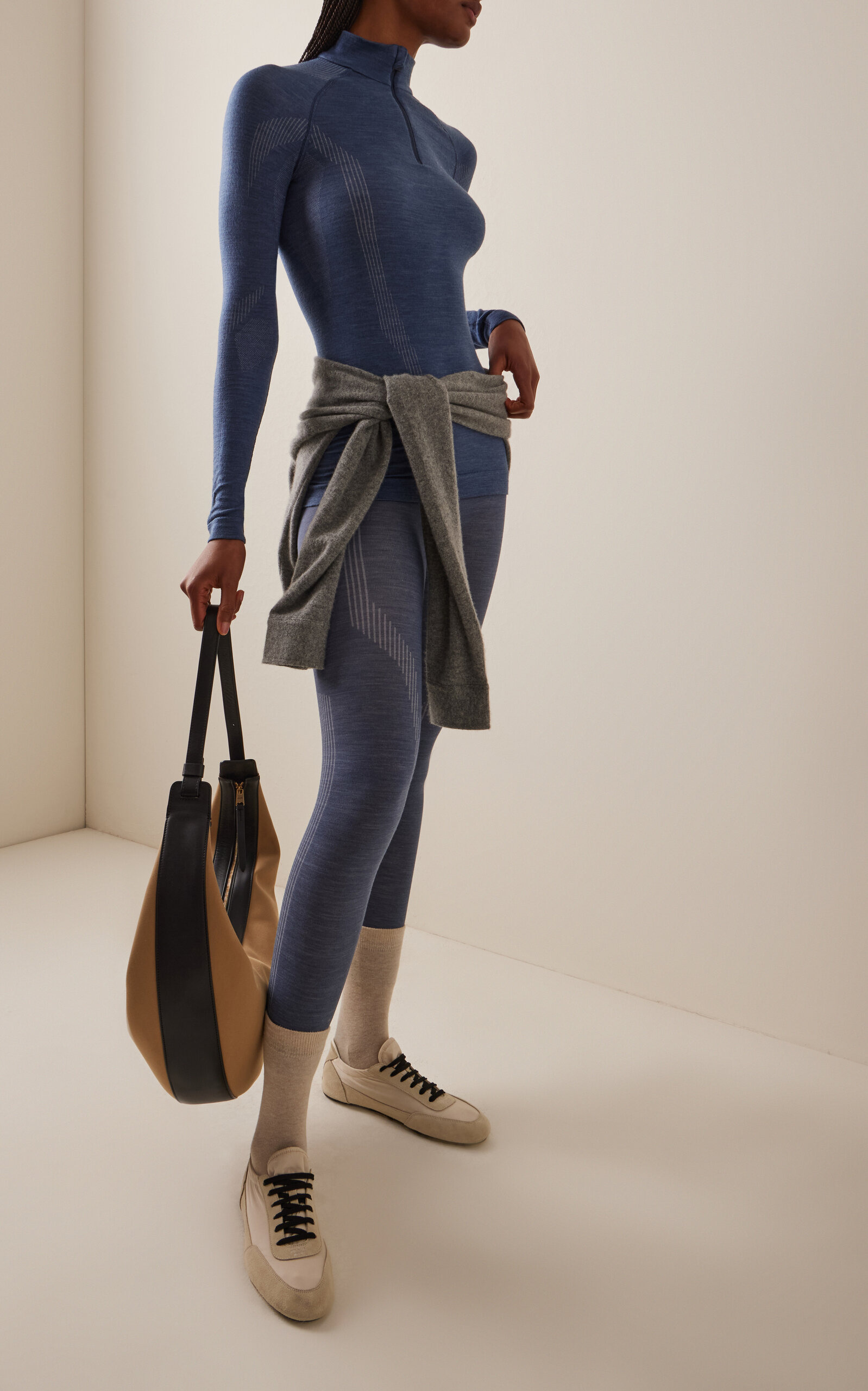 Long Ski Tights blue - 2