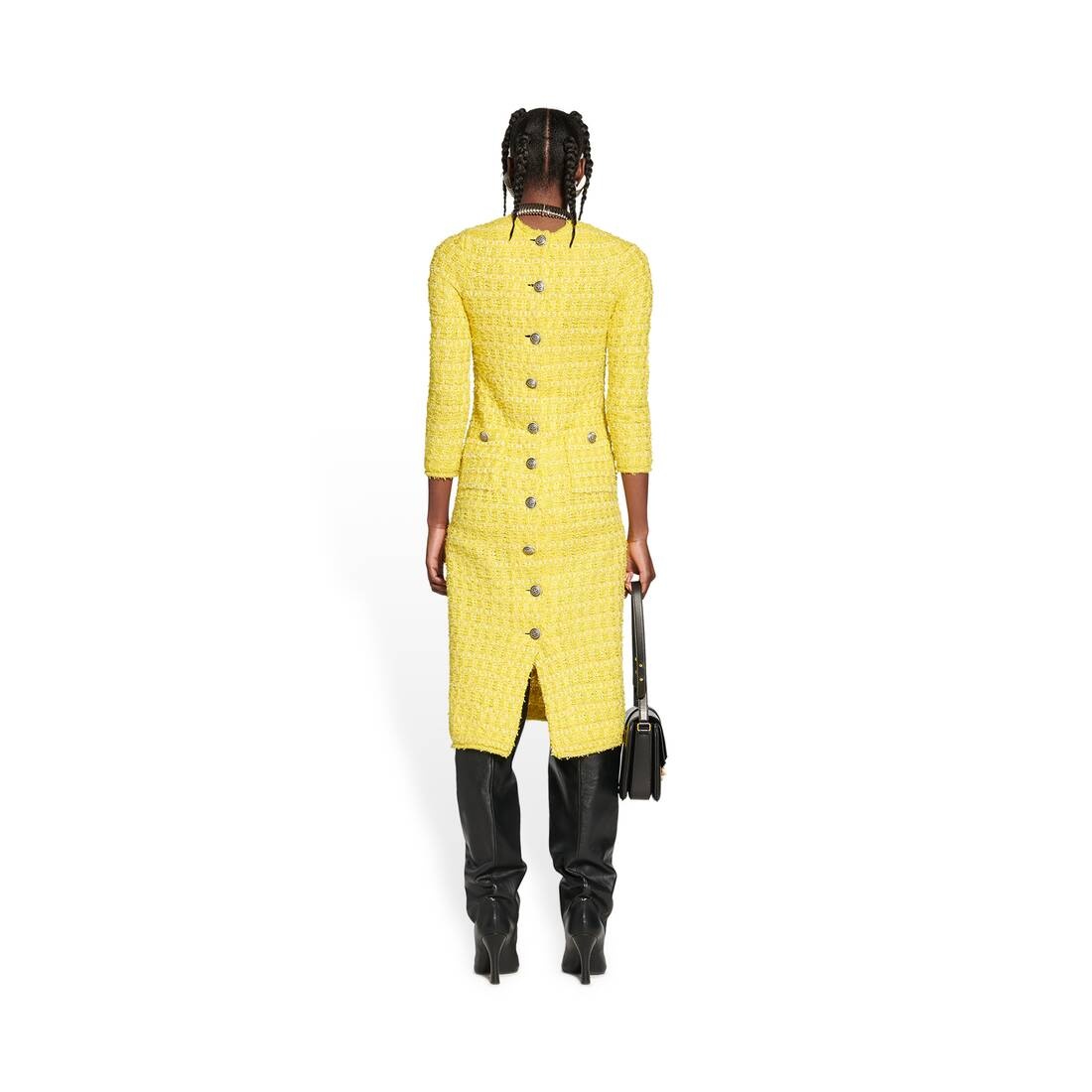 Women's Back-to-front Short Dress in Yellow - 5