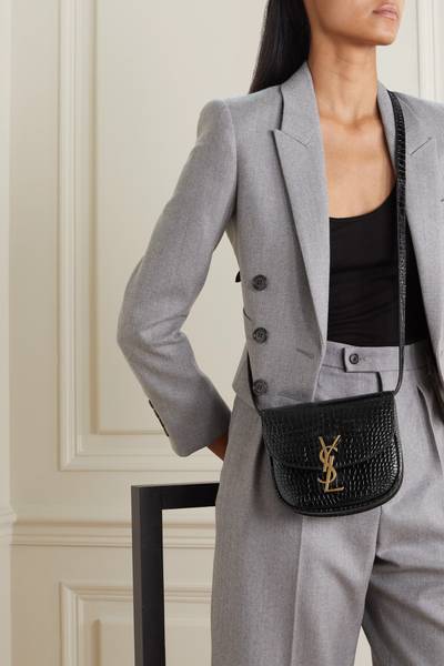 SAINT LAURENT Kaia small croc-effect leather shoulder bag outlook