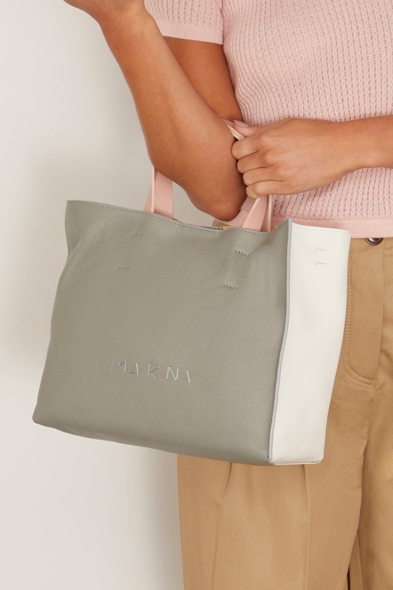 Marni Museo Soft Bag in Storm/Lily White outlook