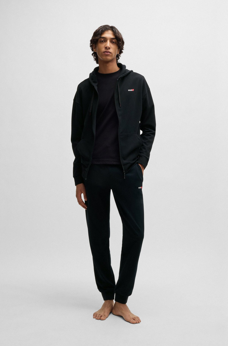 HUGO ZIP-UP HOODIE WITH SEASONAL LOGO PRINT outlook