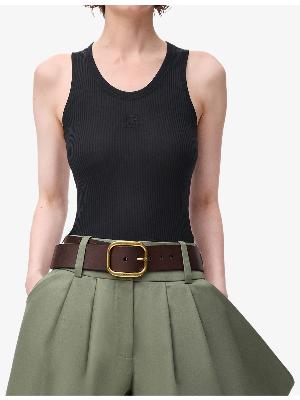 Anagram Ribbed Silk-Jersey Tank Top - 3