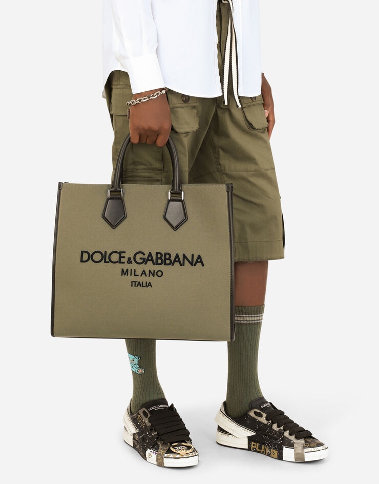 Large canvas shopper with logo - 2