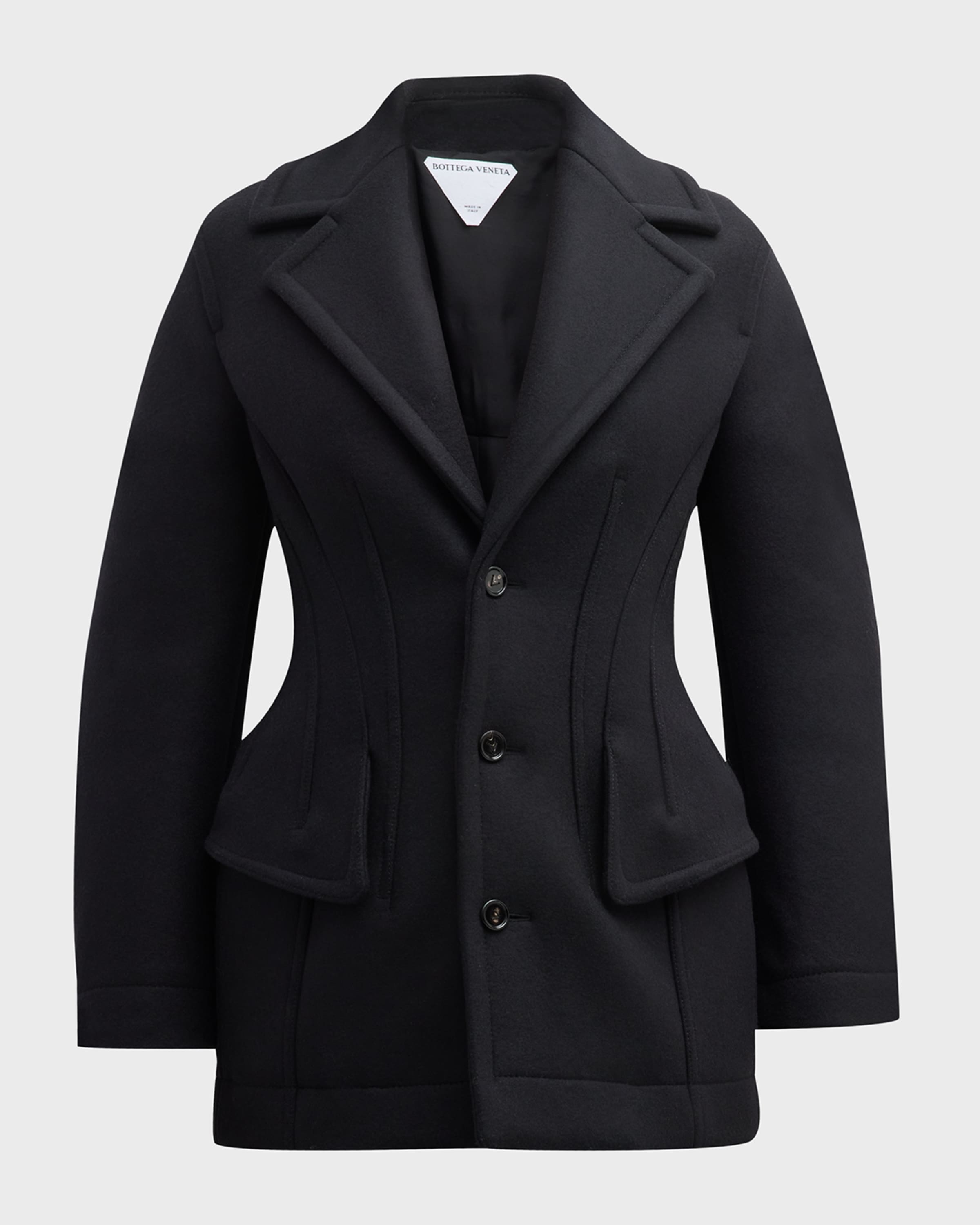 ジャケット Bottega Veneta Black Wool Blazer BOTTEGA VENETA Double-breasted wool blazer | NET-A-PORTER