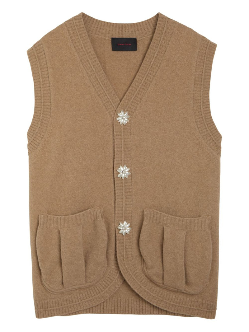 faux-pearl-embellished cardigan 1