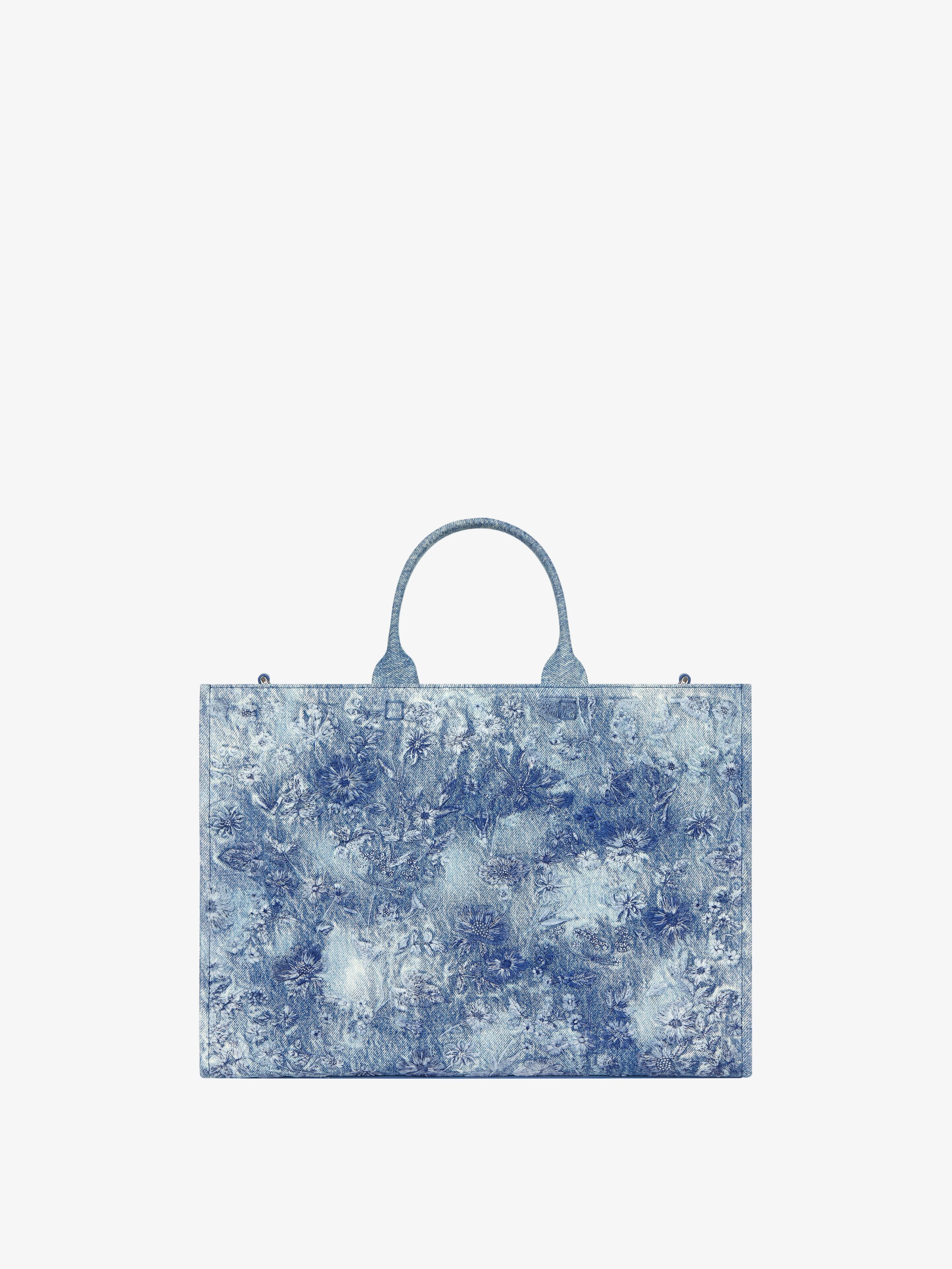 MEDIUM G-TOTE BAG IN WASHED EMBROIDERED DENIM - 4