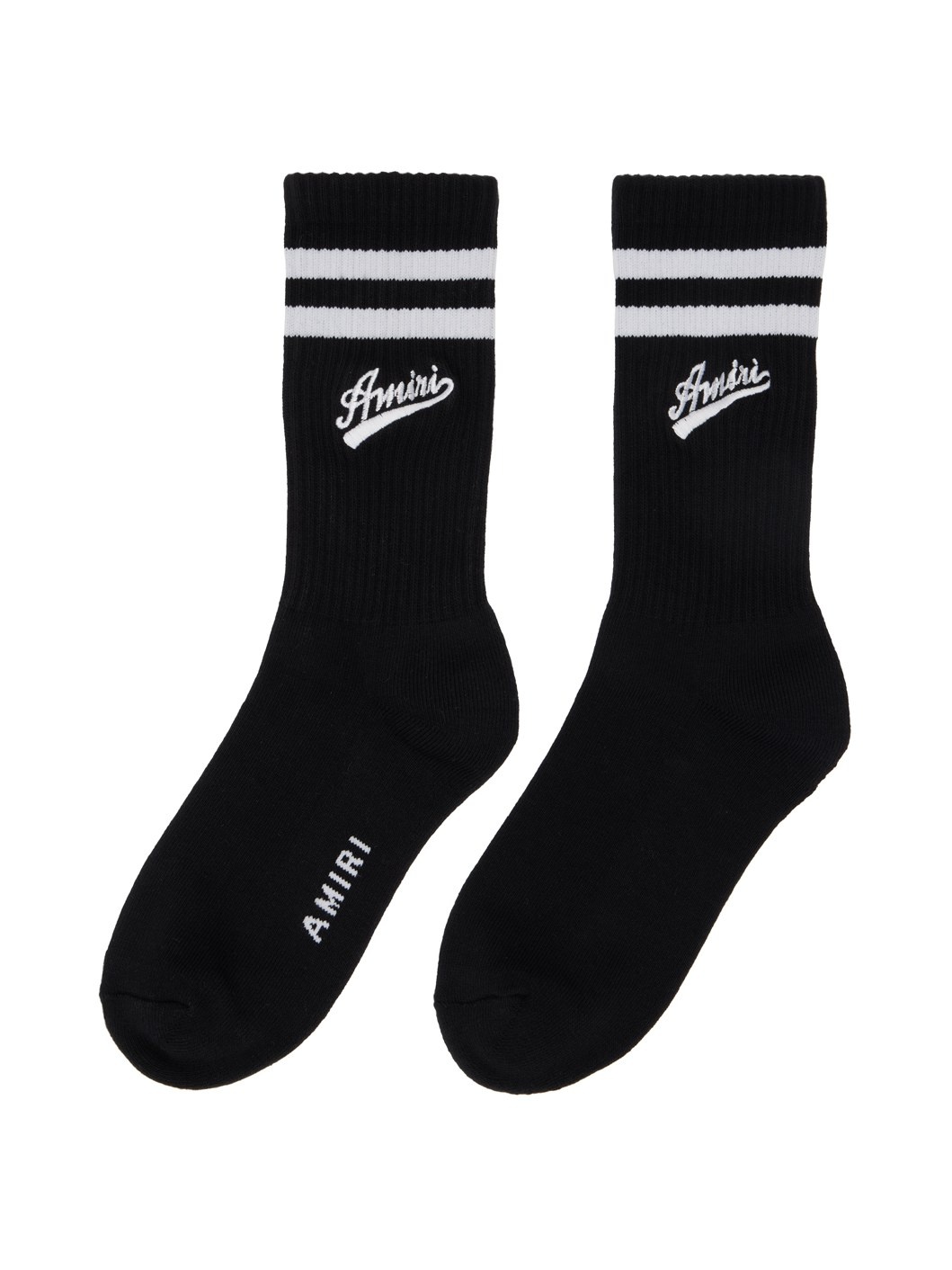 Black Varsity Script Socks - 2
