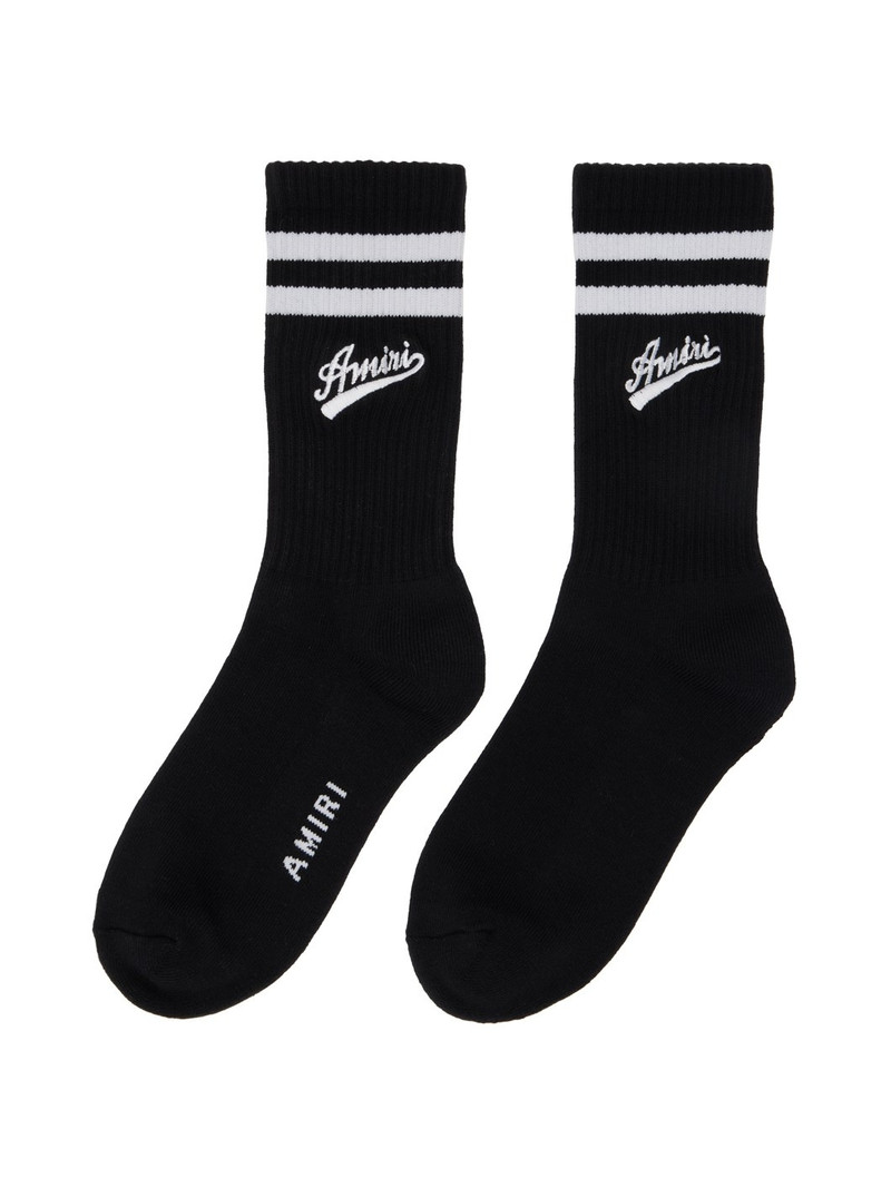 AMIRI Black Varsity Script Socks outlook