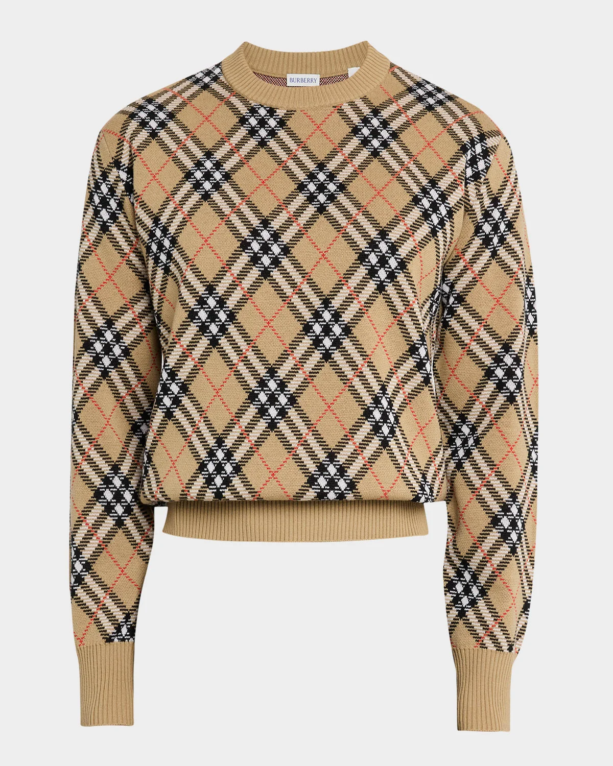 Men's Vintage Check Knit Crewneck Sweater - 1