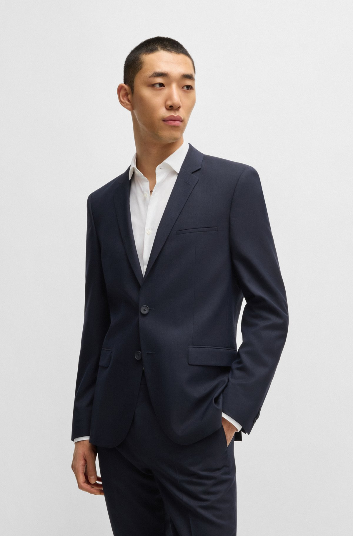 EXTRA-SLIM-FIT SUIT IN MICRO-PATTERNED DOBBY - 2