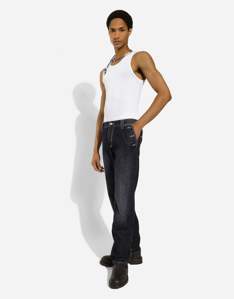 Classic blue denim jeans with sailor-style pocket 5