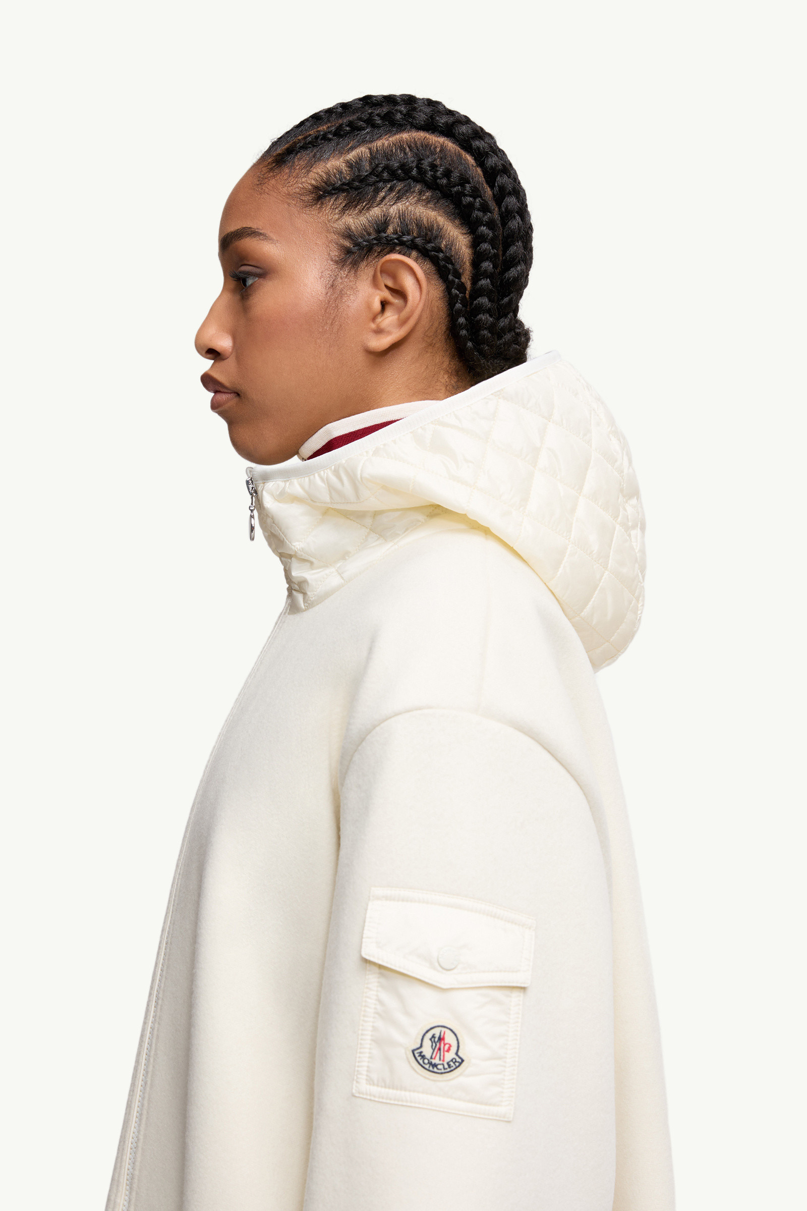 Wool Hooded Zip-Up Cape - 4