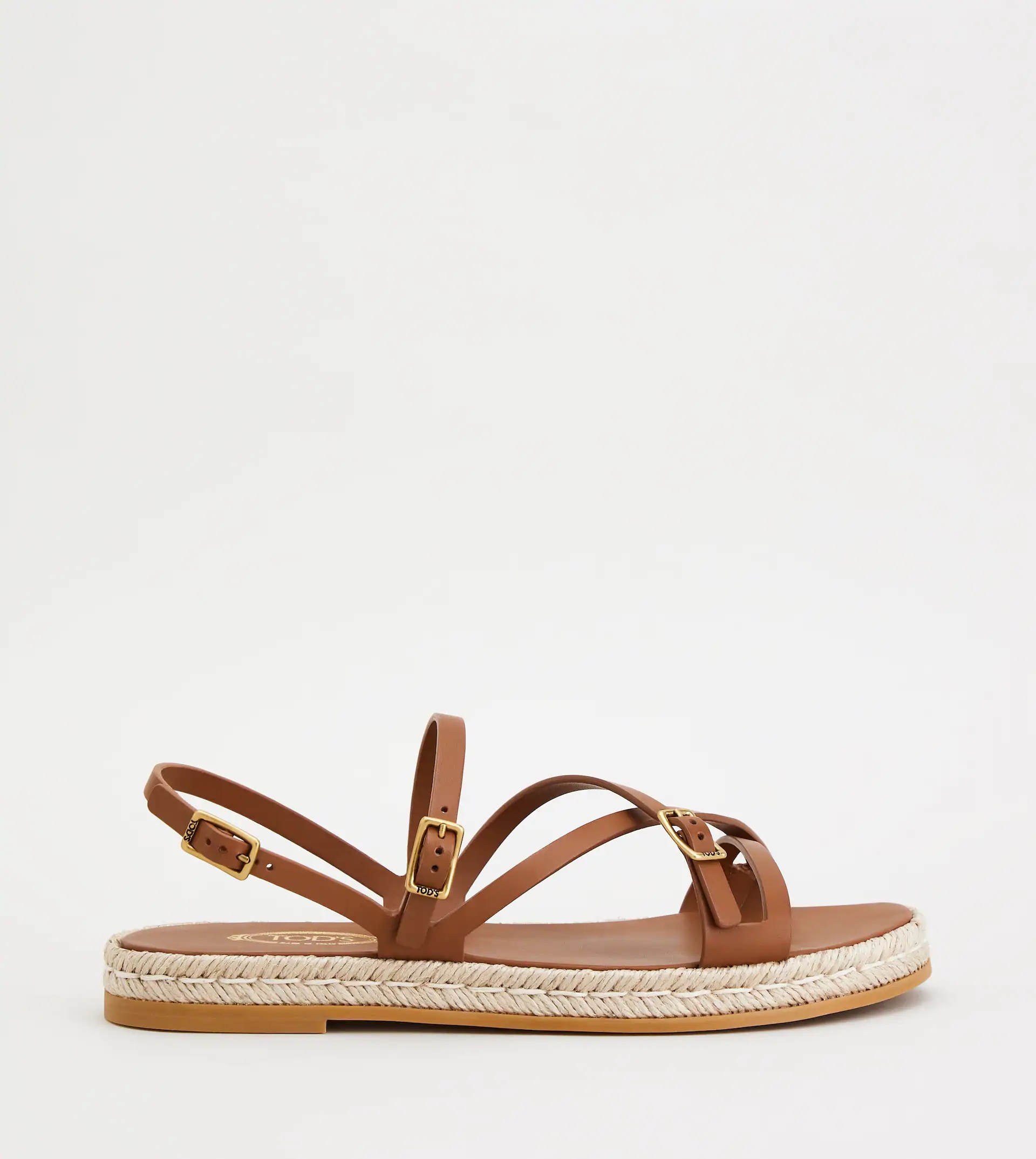 SANDALS IN LEATHER - BROWN - 1