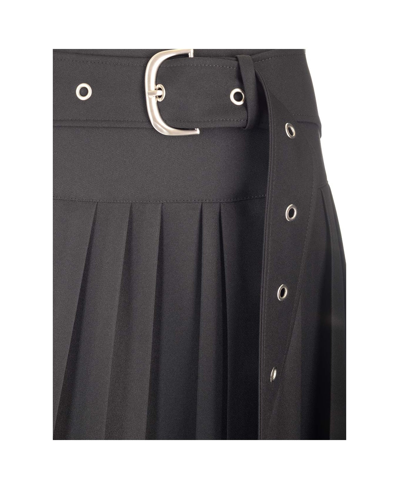 Pleated Asymmetrical Skirt - 4
