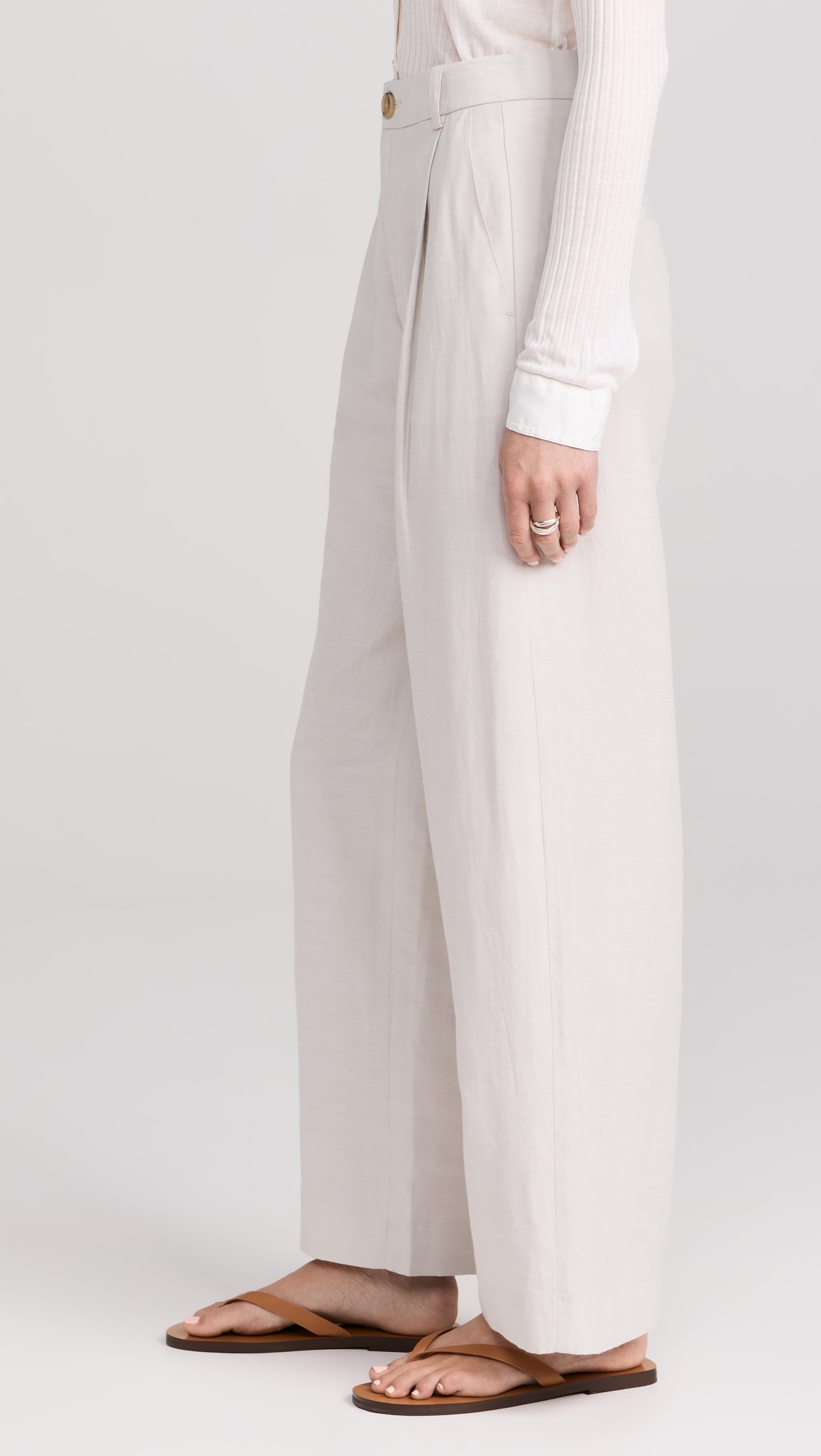 High Waisted Casual Tailored Wide Leg Pants - 3