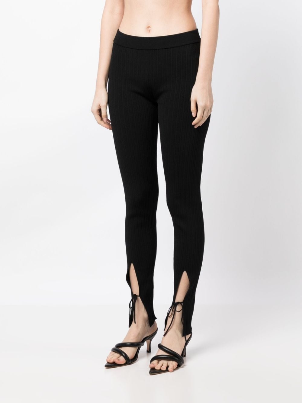 pinstriped lace-up trousers - 3