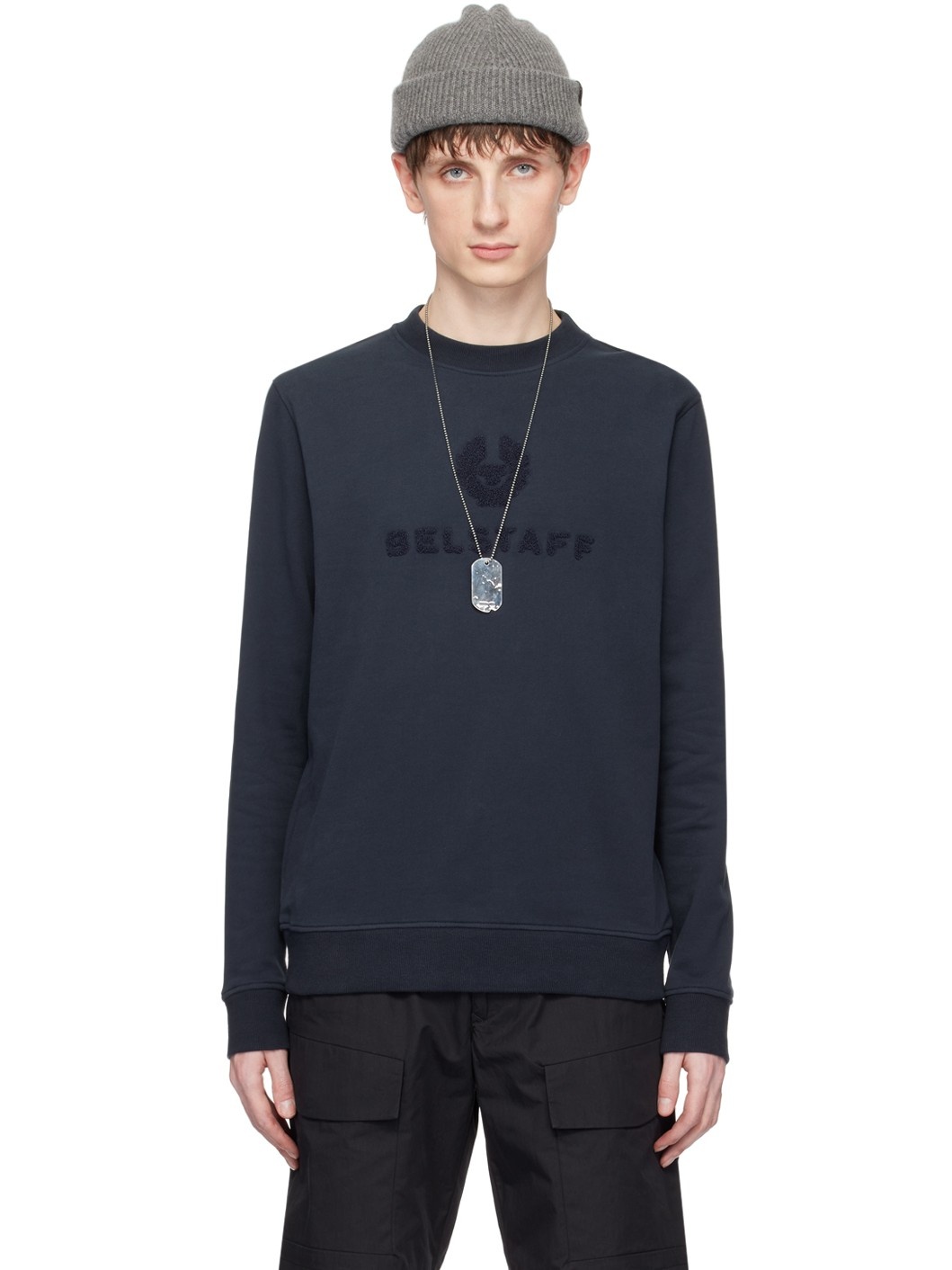 Navy Appliqué Sweatshirt - 1
