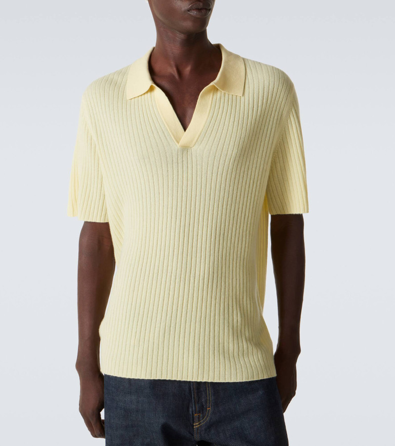 Ribbed-knit cashmere polo shirt 3